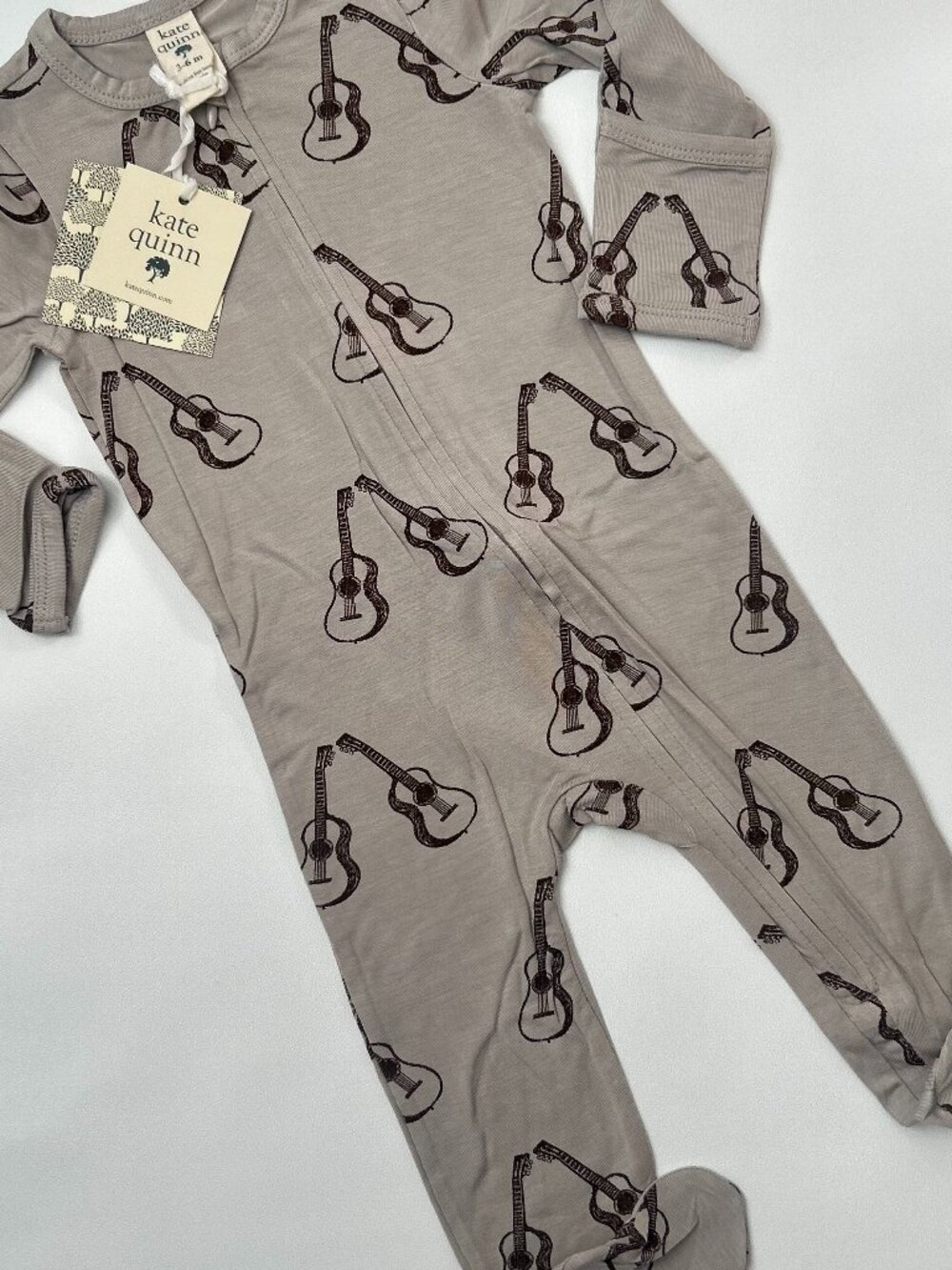 NWT Kate Quinn Bamboo Guitar Footie 3-6M Western Rodeo Zipper Pajamas Baby